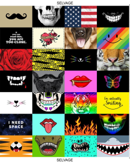 NOVELTY FACE MASK 36" PANEL 91 x 110 cm